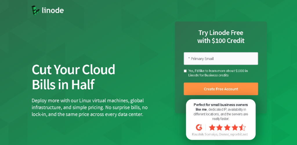Linode free 30 day trial web hosting