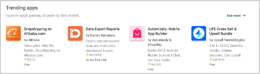 Shopify app store 