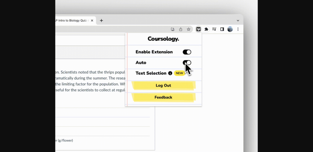 Coursology Review - Browser extension step 2